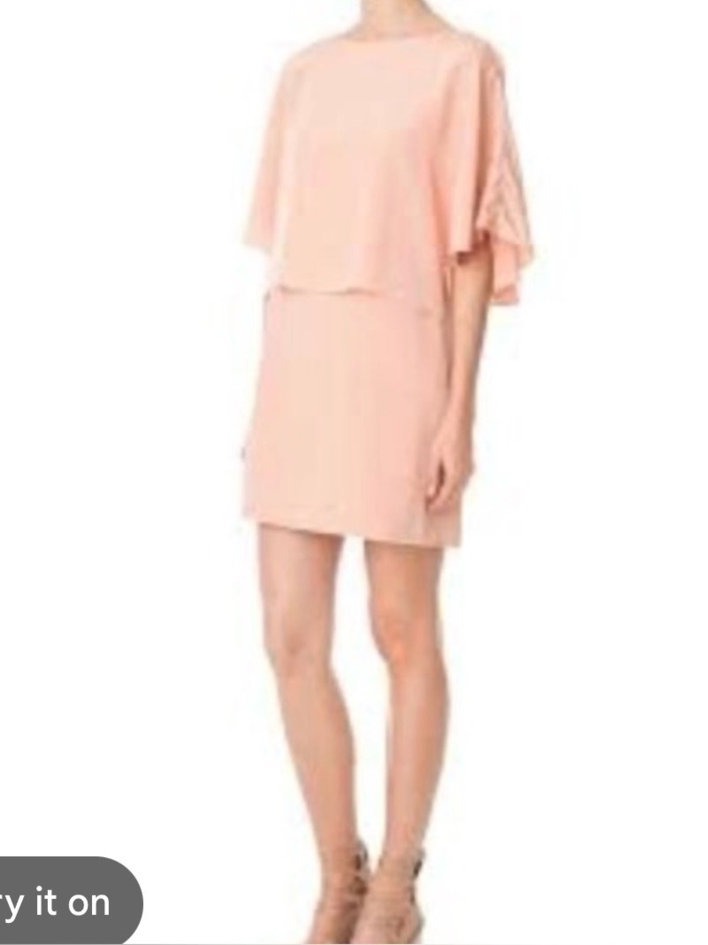 Tibi Cape Dress Open Back Women’s 6 Blush Peach Silk Mini Formal wedding guest